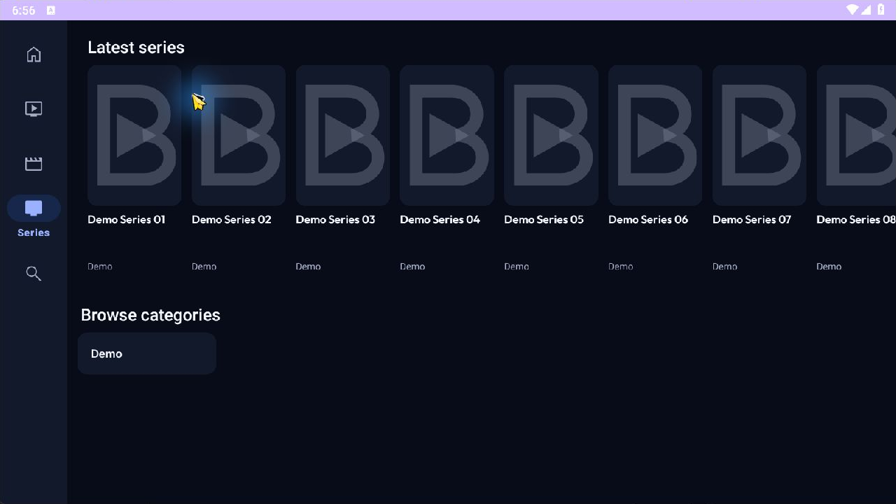 Clearly labelled demo series in the app